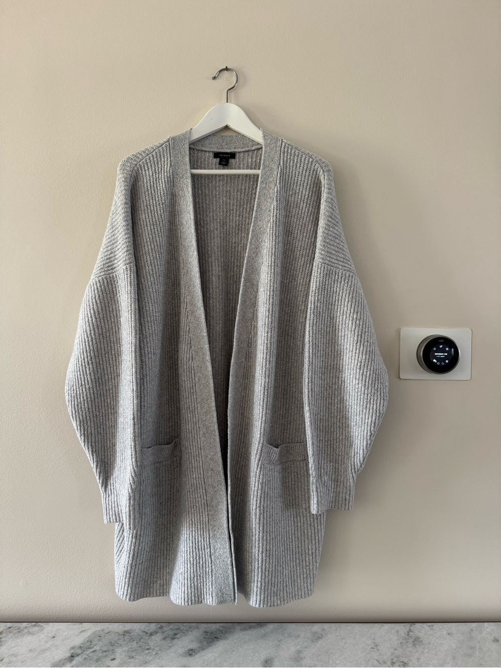 Halogen Light Gray Ribbed Open-Front Cardigan - Picture 2 of 6